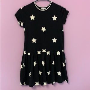 Girls black with white stars dress